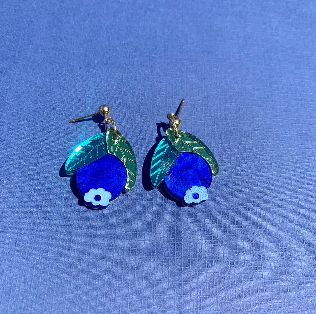 Baby Blueberries Acrylic Earrings