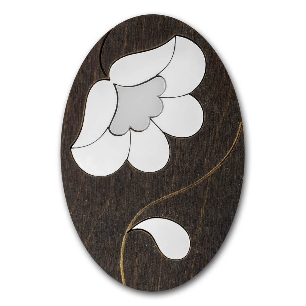 Magnetic Needle Case Oval – “Silver Flower” FLZB(N)-188