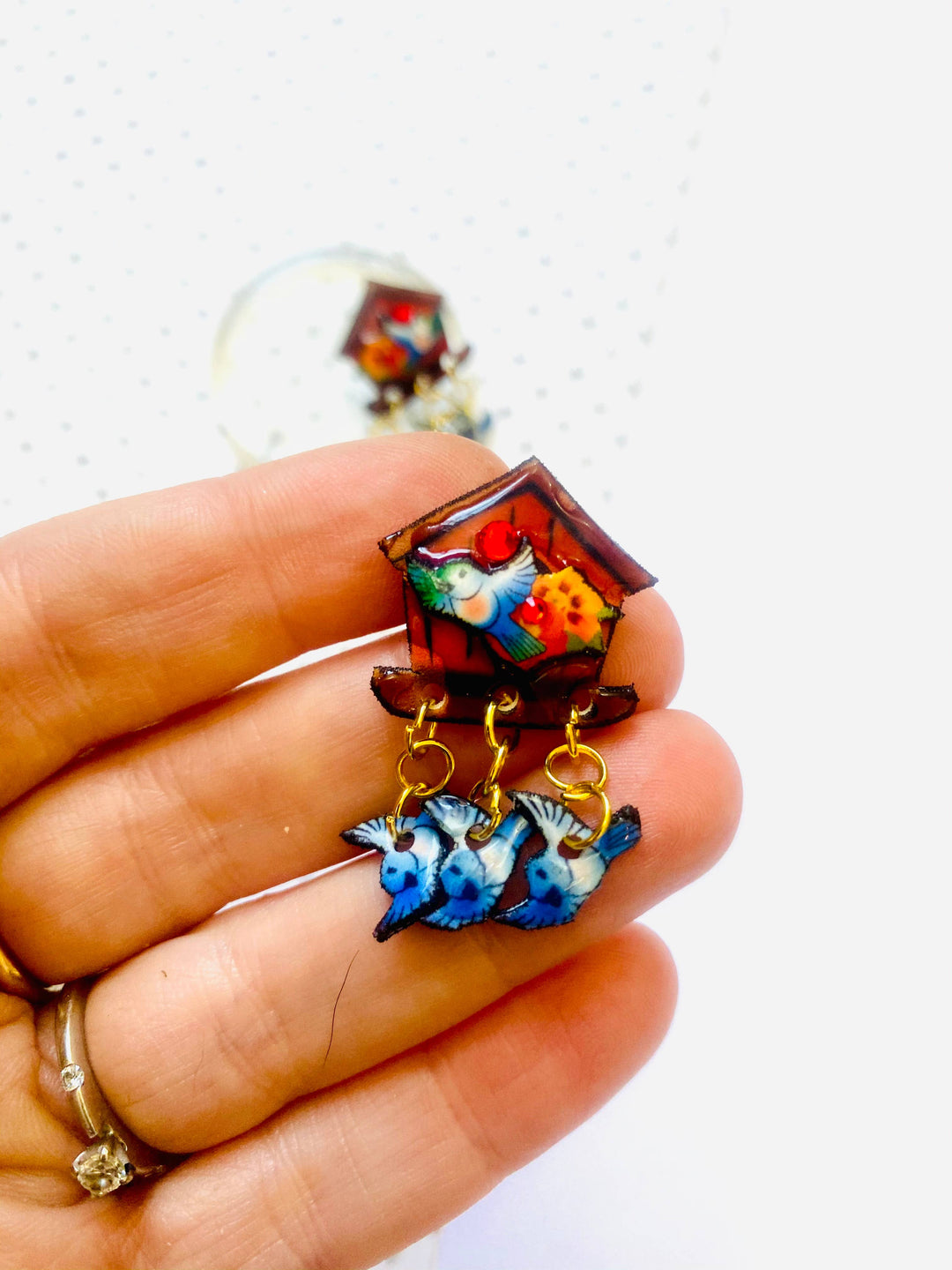 Bird House Earrings by Rosie Rose Parker