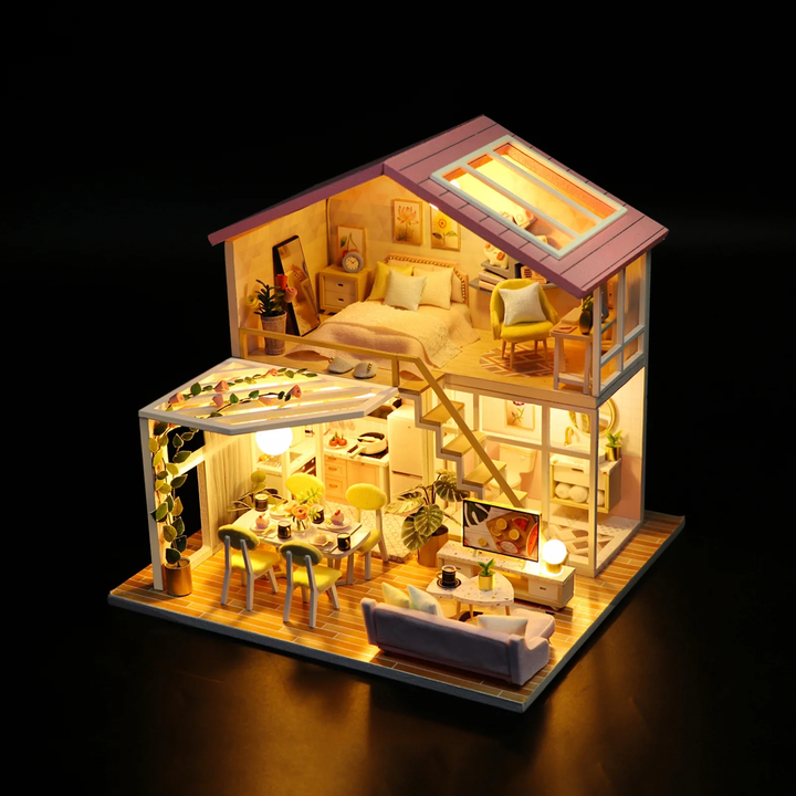 Miniature Wizardi Roombox Kit - Cute Villa Dollhouse Kit