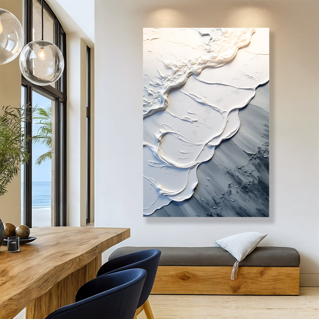 Abstract Minimalist Wave Impasto Wall Art II