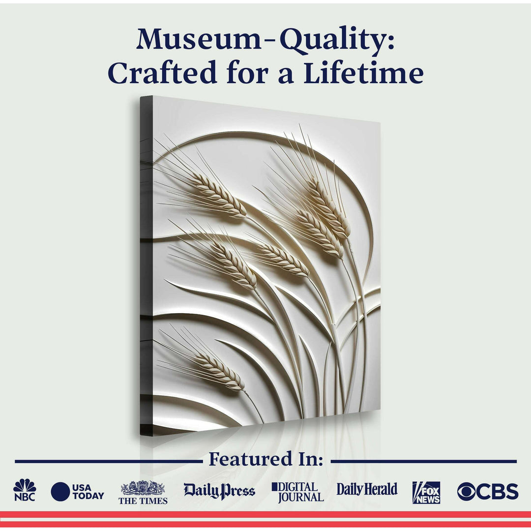 3D Minimalist Wheat Wall Art