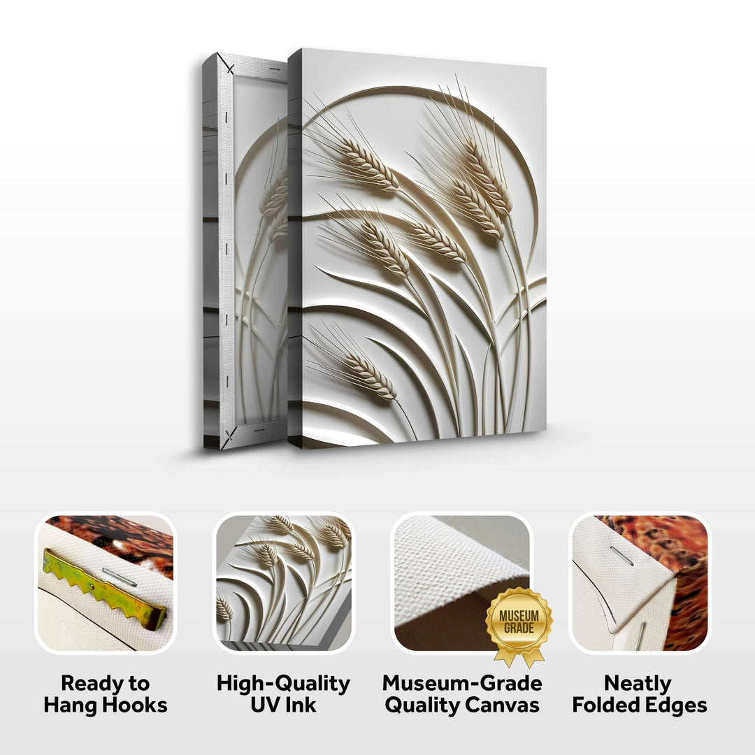 3D Minimalist Wheat Wall Art
