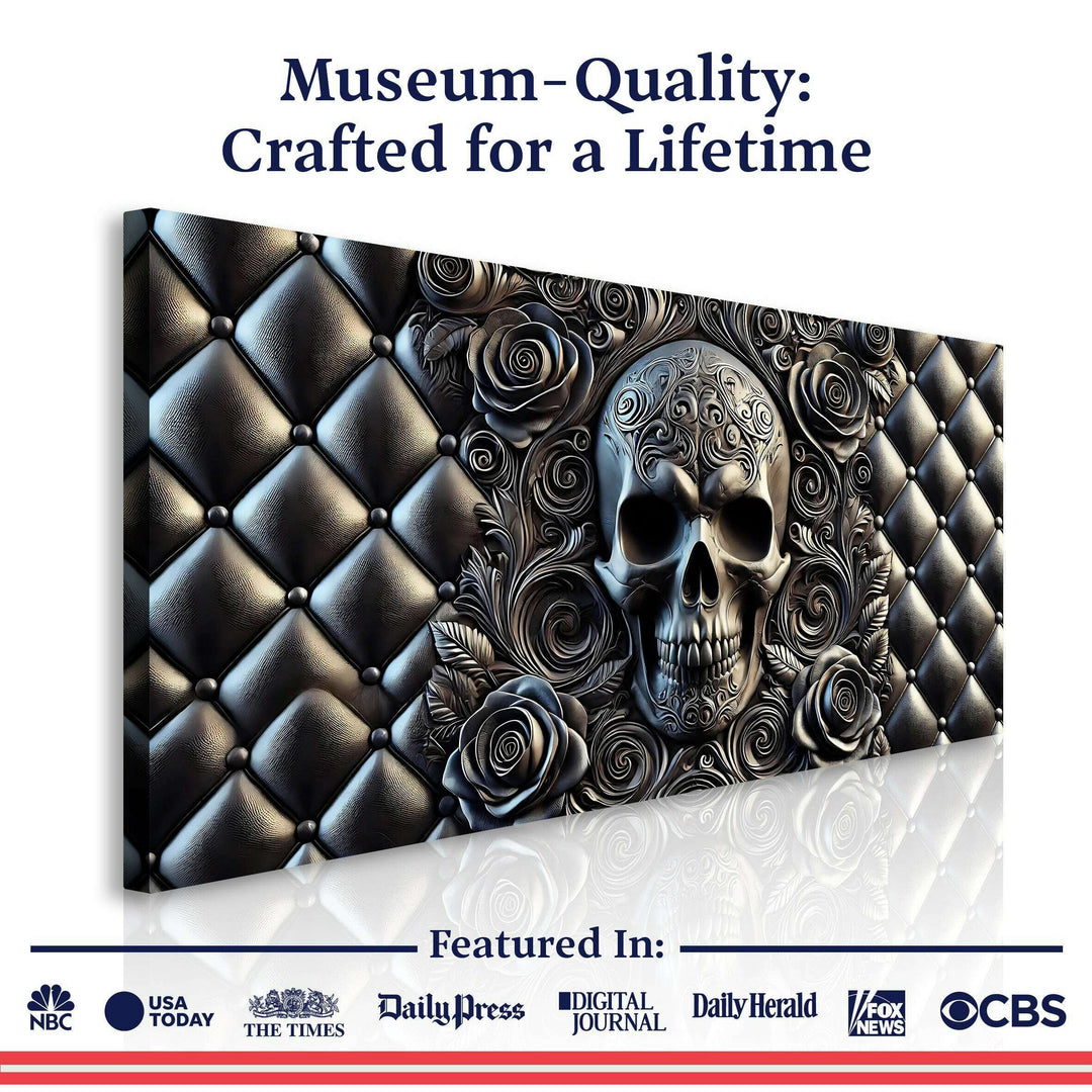3D Rose And Skull Wall Art IV