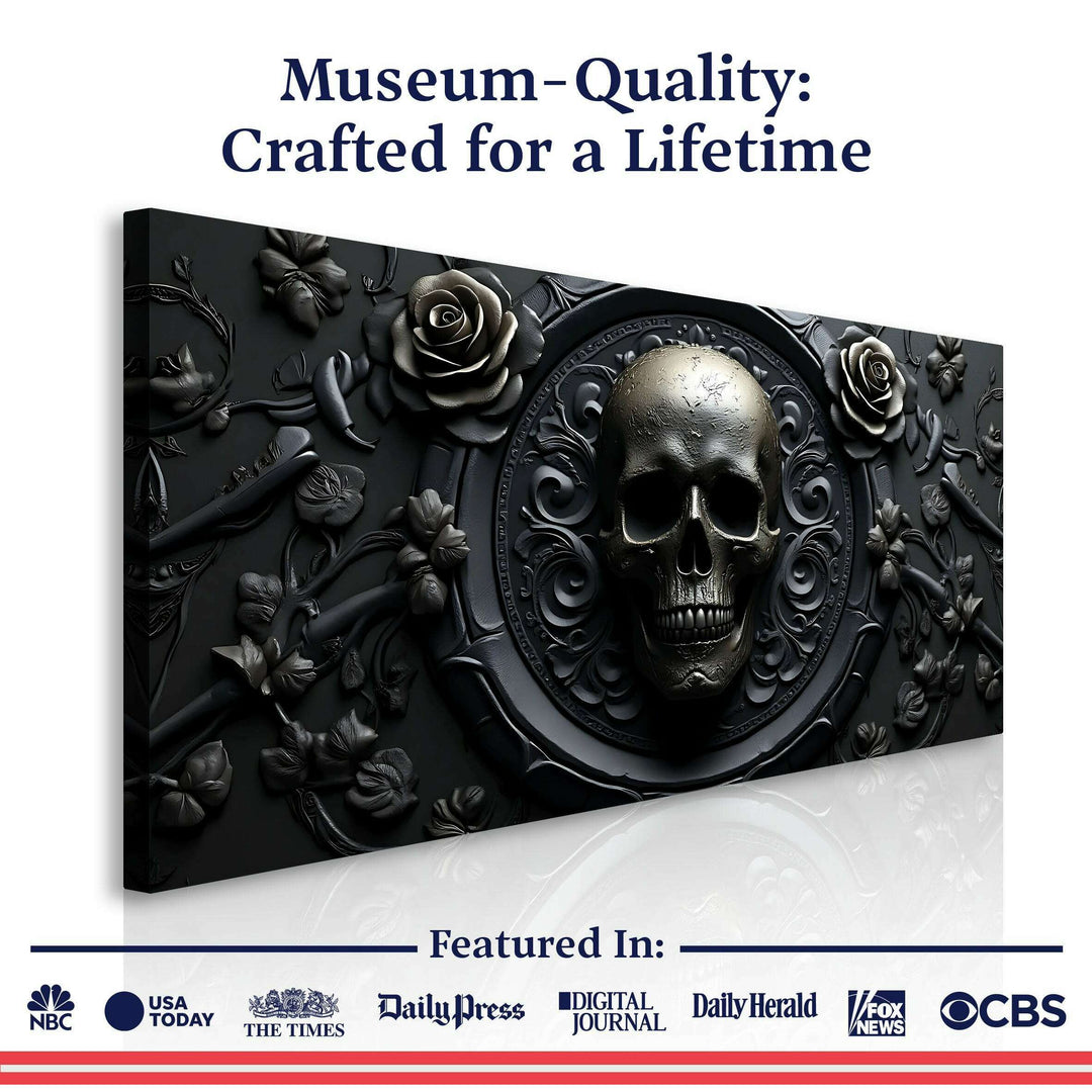 3D Rose and Skull Wall Art VI