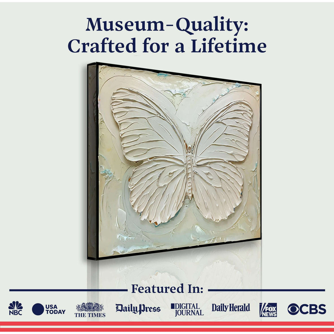 3D White Butterfly Wall Art