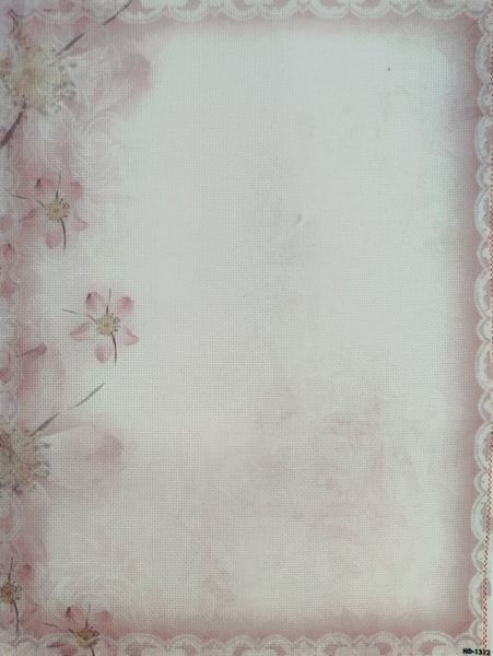 Soft Embrace Designer Printed AIDA Fabric. Canvas for embroidery with an applied background  KF-1312A