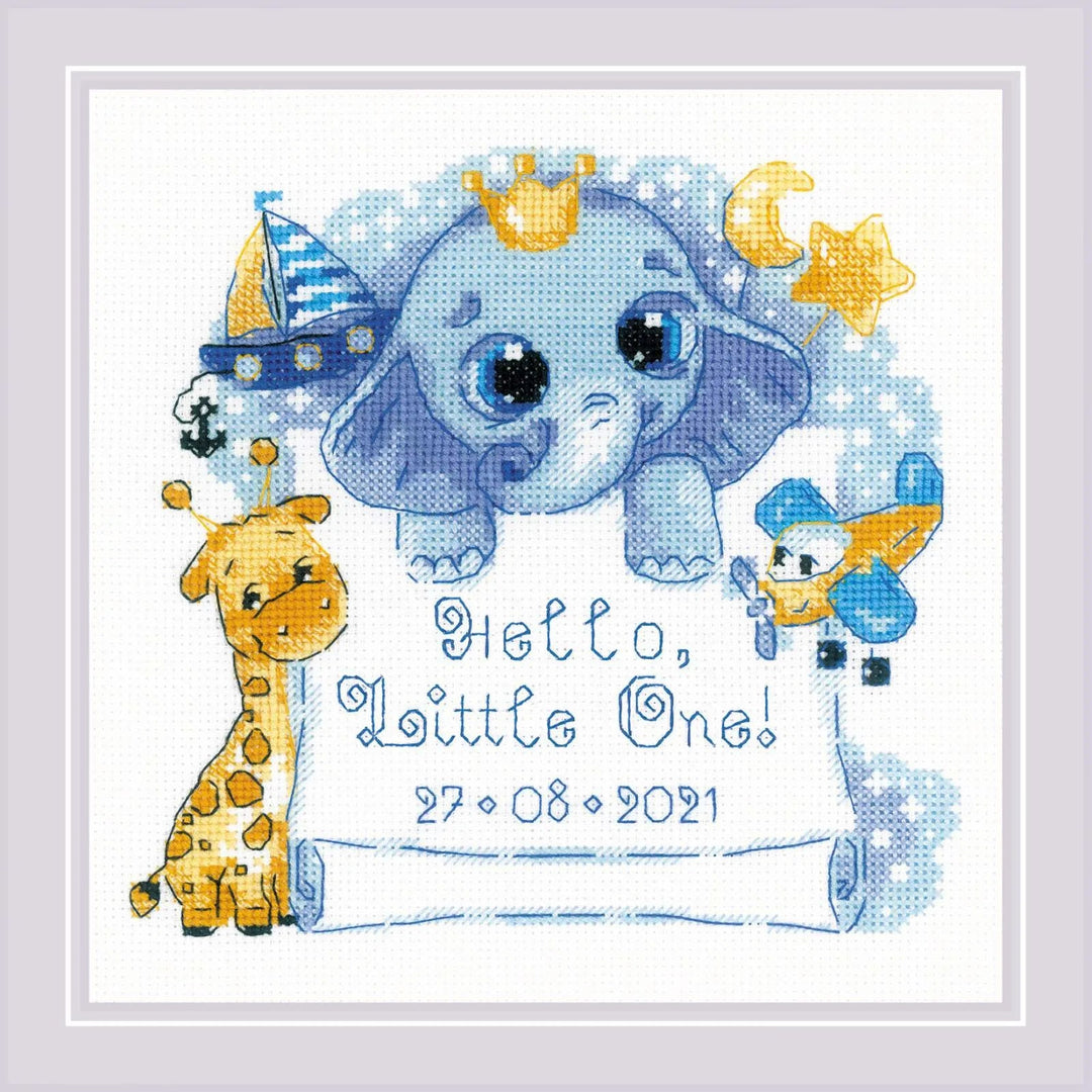 Hello, Little One! (for boy)¬¨‚Ä† R1935 Counted Cross Stitch Kit