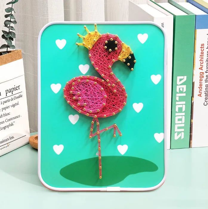 Flamingo String Art Kit with Stand. Simple Decorative DIY String Art Craft Kit M1-2 DHBC26330