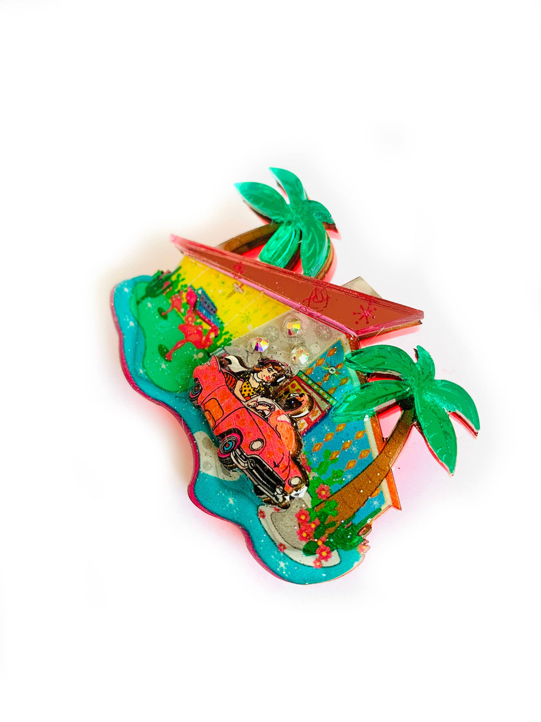 Mid Century Palm Springs House Brooch by Rosie Rose Parker