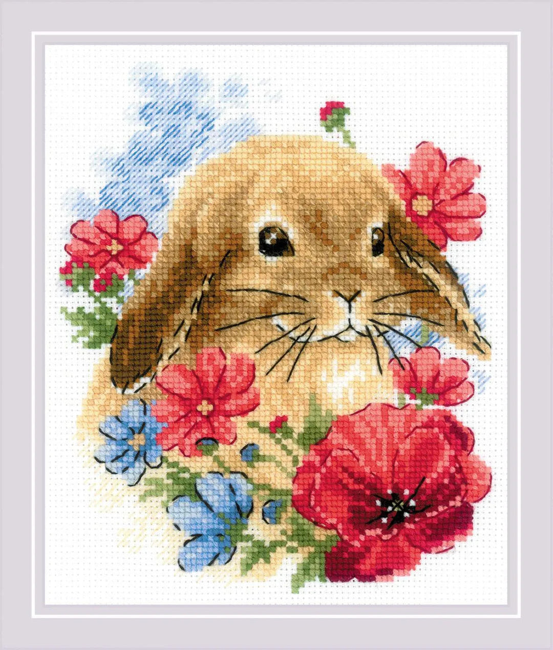 Bunny in Flowers R1986 Counted Cross Stitch Kit