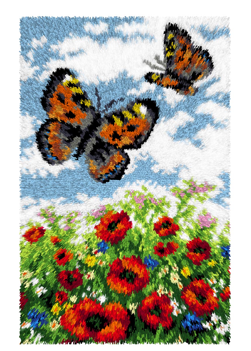 Latch hook rug kit "Meadow with Butterflies" 4252