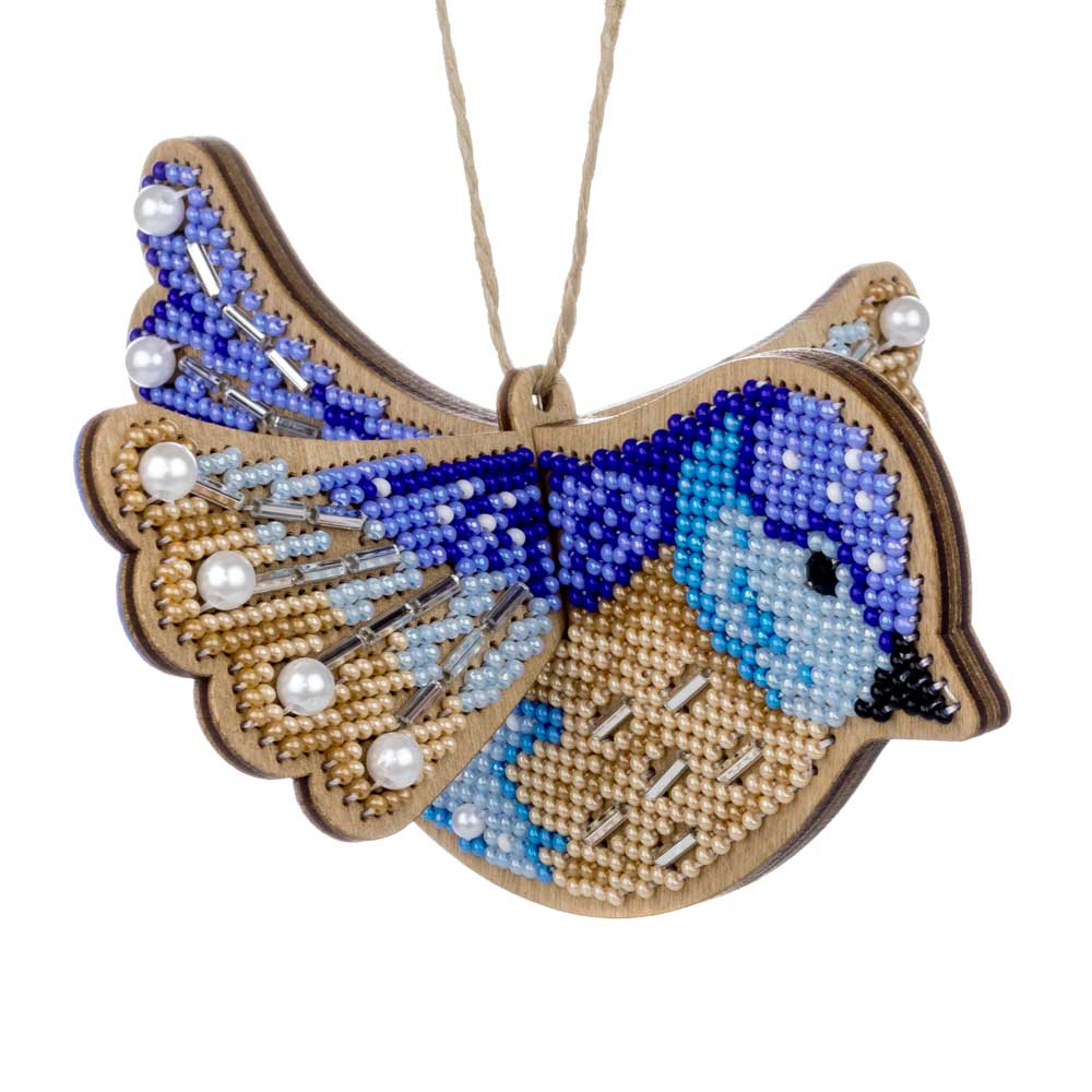 Wooden Bead Embroidery Kit – “Blue Bird” FLK-587