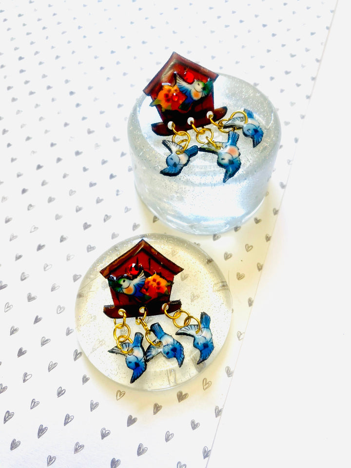 Bird House Earrings by Rosie Rose Parker
