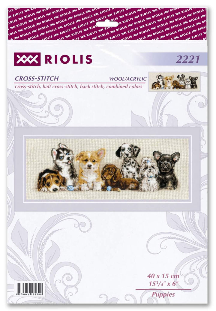 Puppies R2221 Counted Cross Stitch Kit