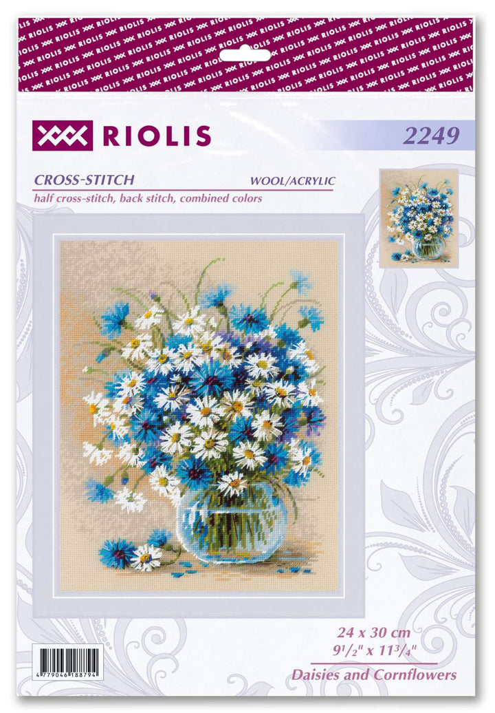 Daisies and Cornflowers R2249 Counted Cross Stitch Kit