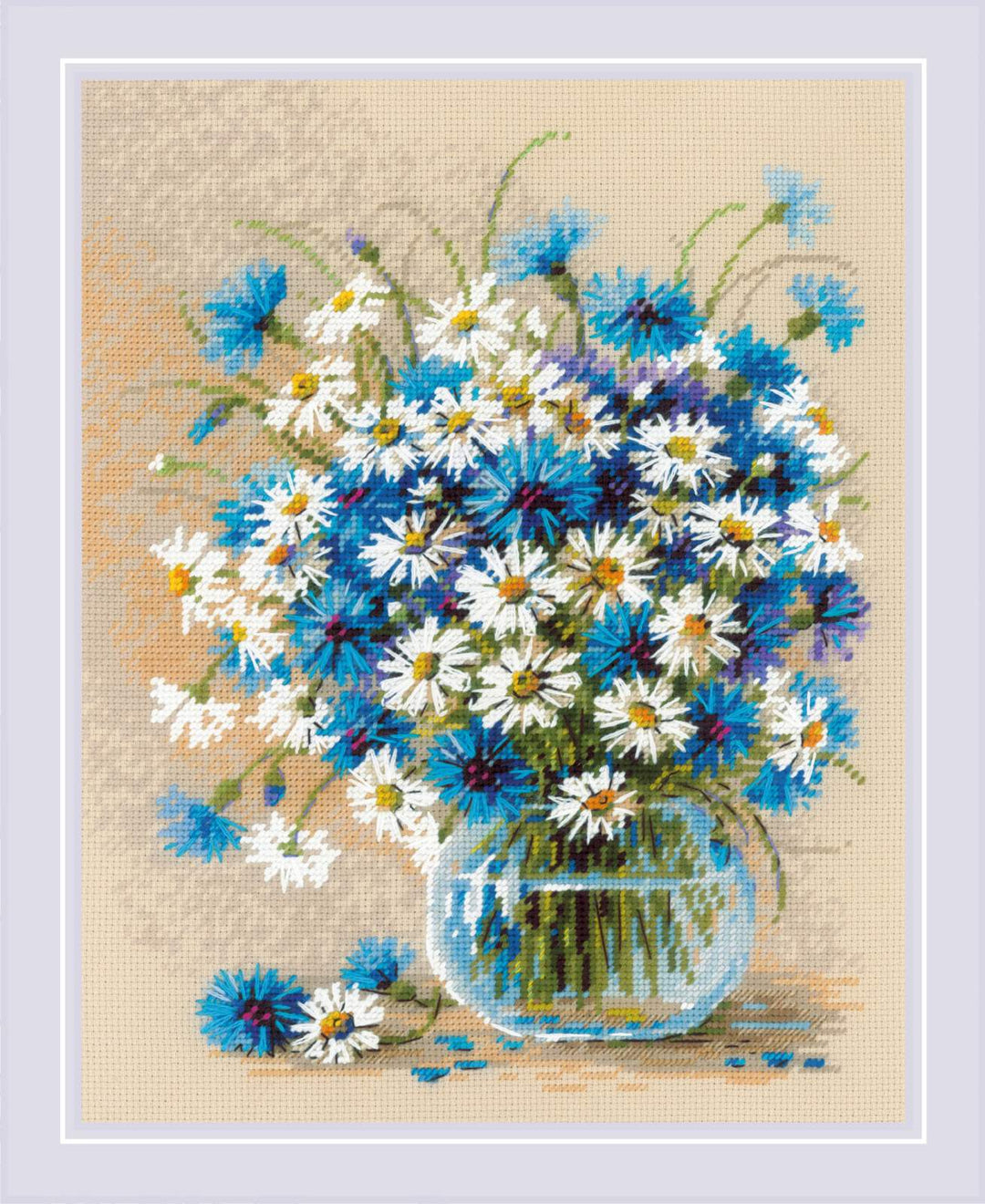 Daisies and Cornflowers R2249 Counted Cross Stitch Kit