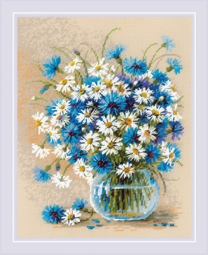 Daisies and Cornflowers R2249 Counted Cross Stitch Kit