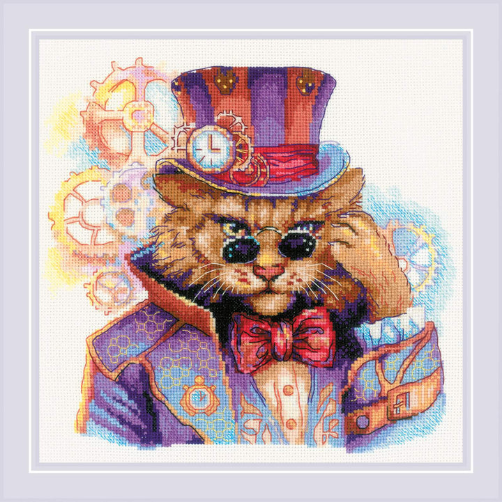 Steampunk Cat R2278 Counted Cross Stitch Kit