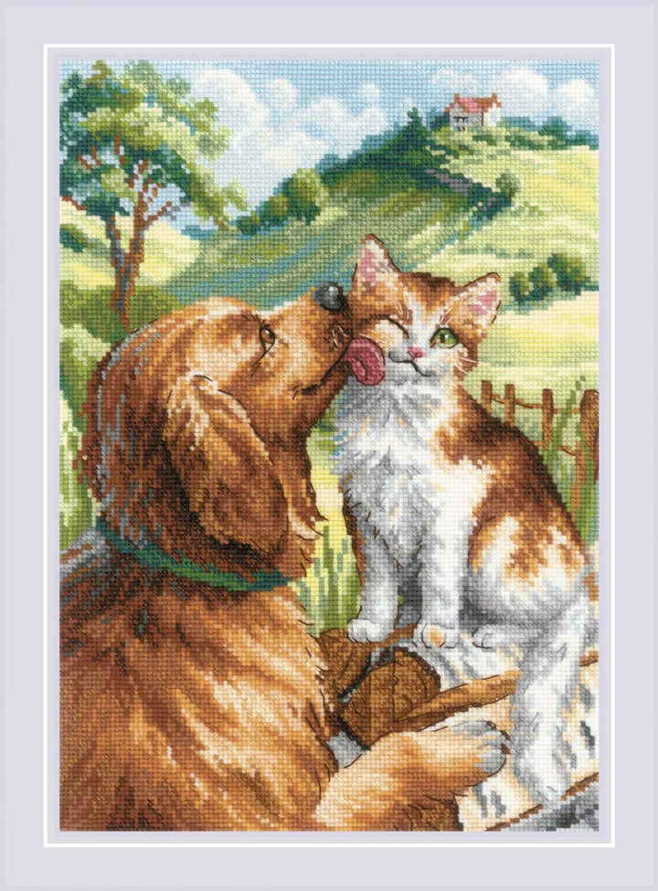 Like Cat and Dog R2275 Counted Cross Stitch Kit