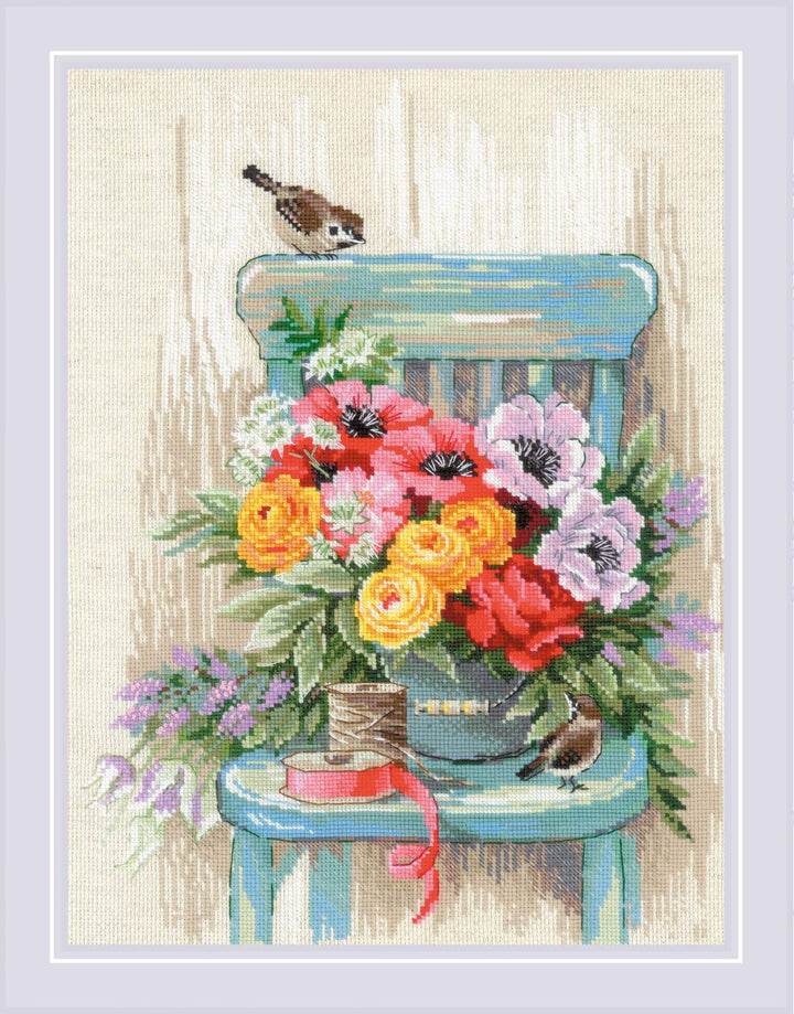 Garden Flowers R2299 Counted Cross Stitch Kit