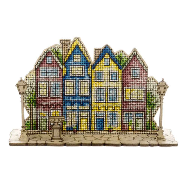 Wooden Cross-Stitch Kit – “Evening Lights” FLW-068