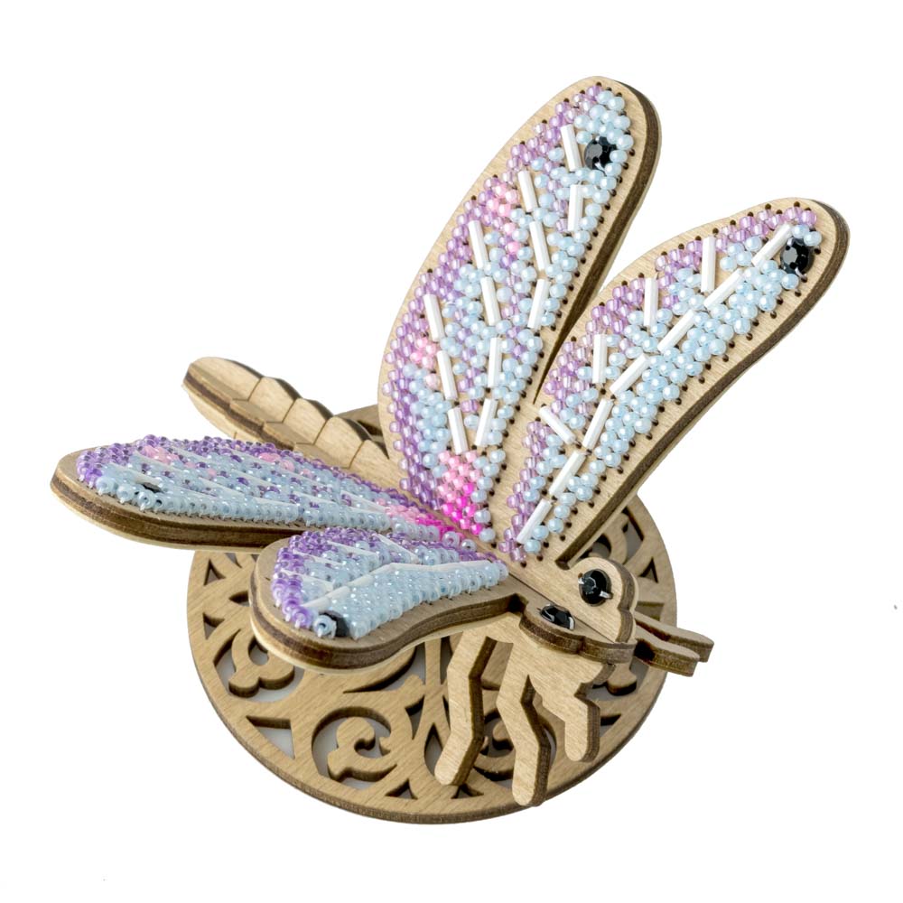 Wooden Bead Embroidery Kit – “Dragonfly” FLK-584