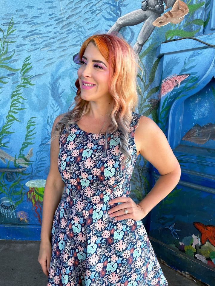Coral Skater Dress