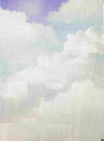 Pastel Skies Designer Printed AIDA Fabric. Canvas for embroidery with an applied background  KF-1139A