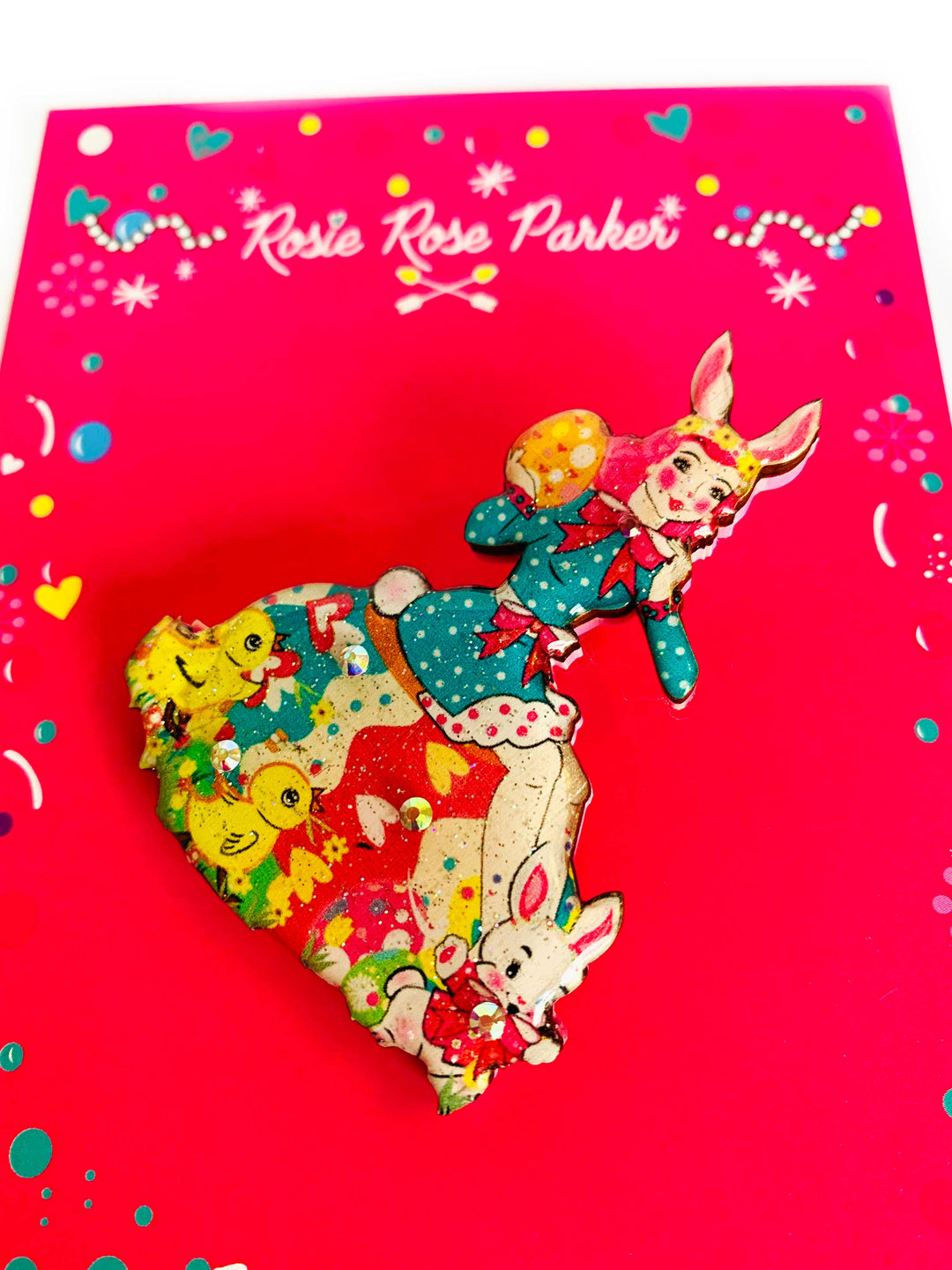 Easter Egg Girl & Friends Brooch