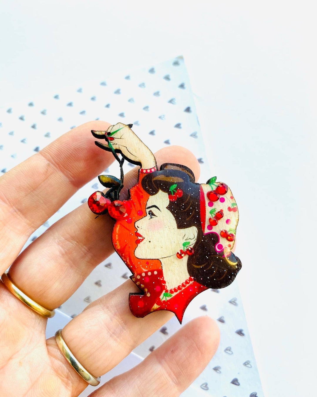 Cherry My Darling Mini Brooch by Rosie Rose Parker
