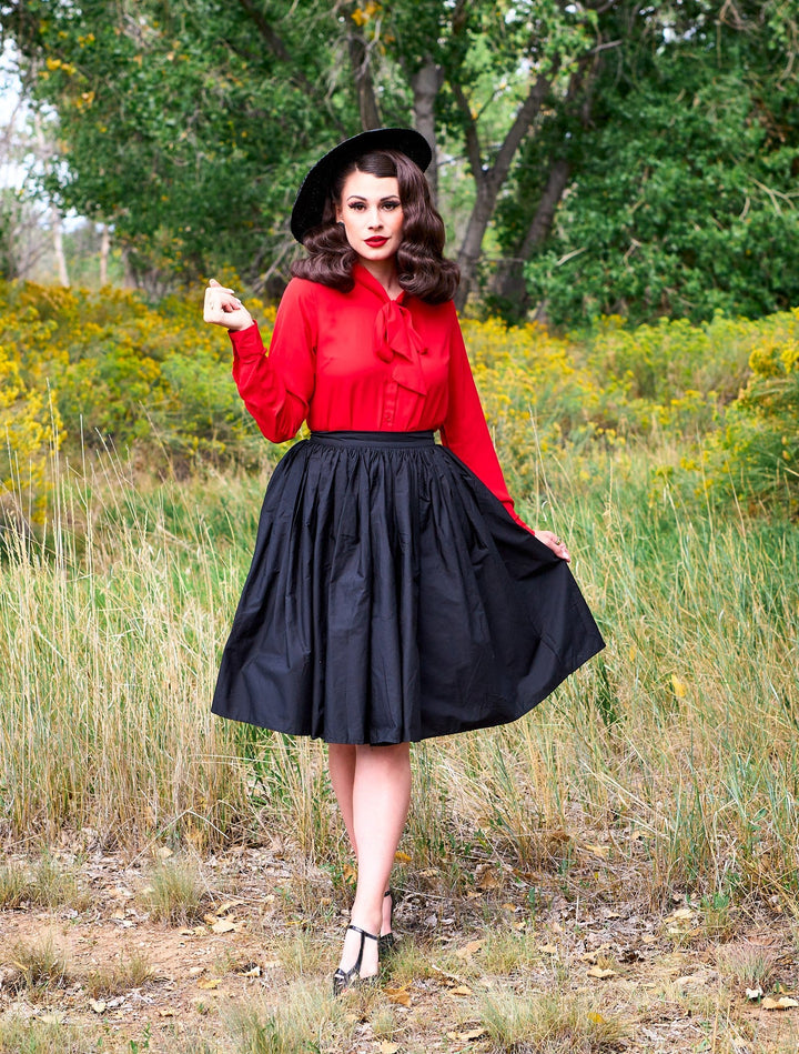 Helen Retro Blouse in Red - Plus Sizes only