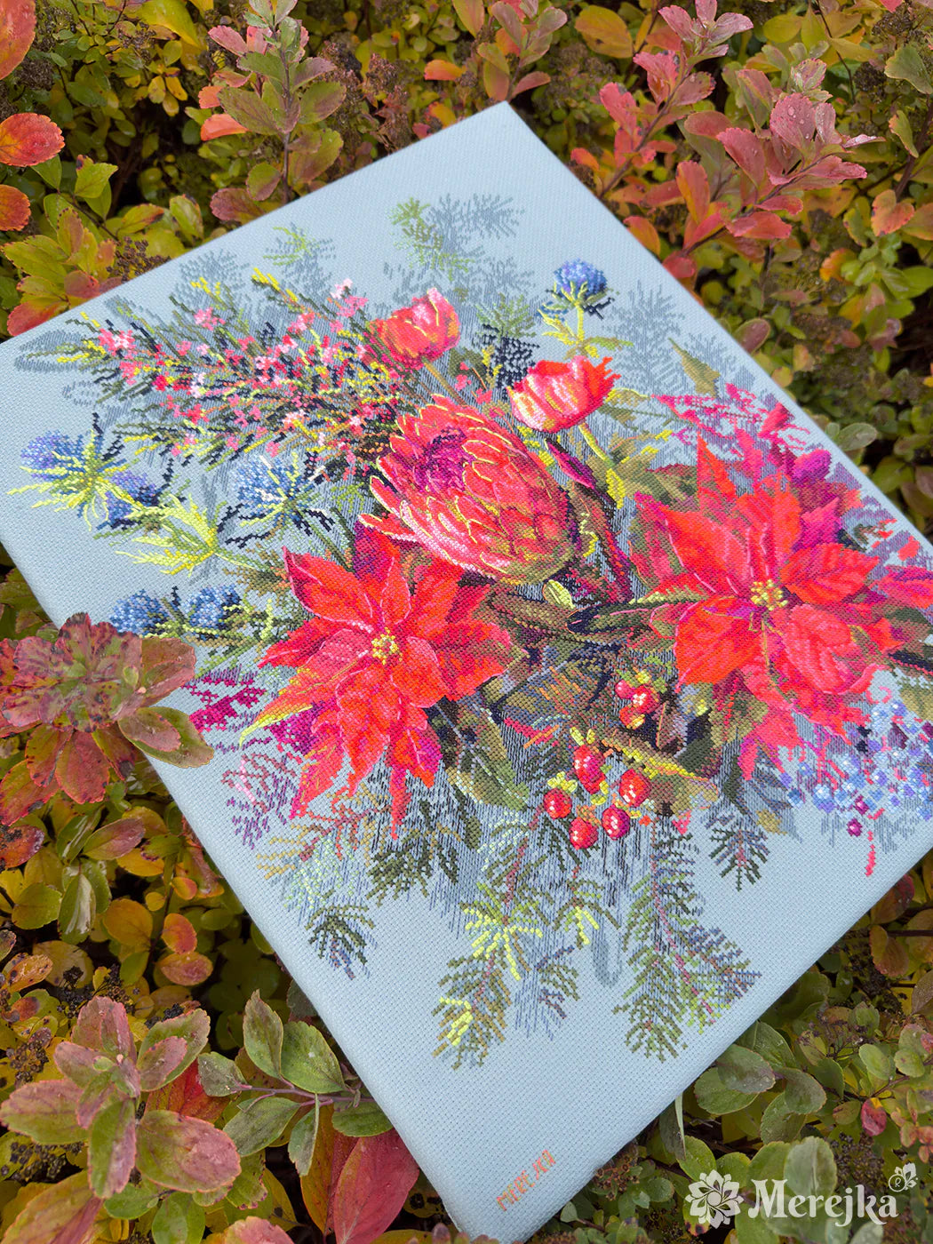 Christmas Arrangement Counted Cross Stitch Kit by Merejka K-272