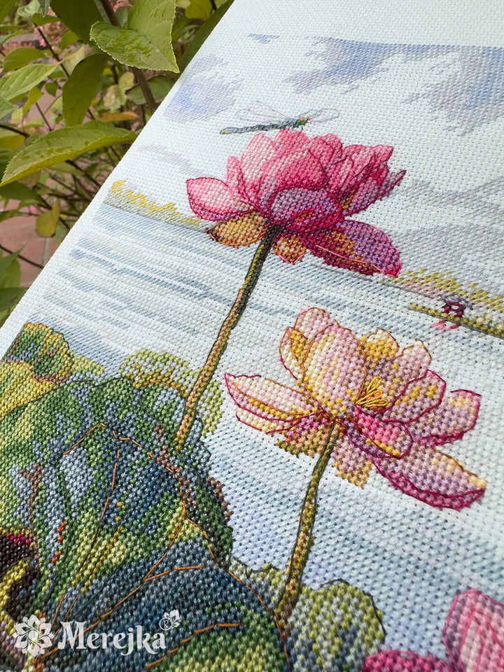 Lotus Dreams Counted Cross Stitch Kit by Merejka K-281