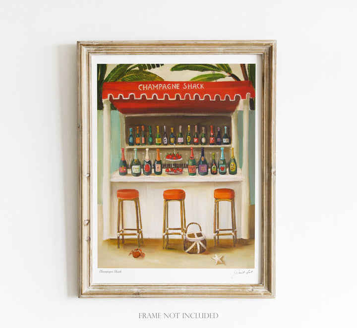 Champagne Shack Art Print - 8.5 X 11" by Janet Hill
