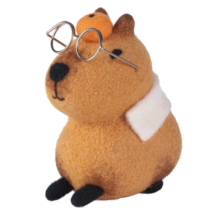 Capybara Needle Felting Kit. Wizardi DIY Wool Craft Kit F07N8-W501