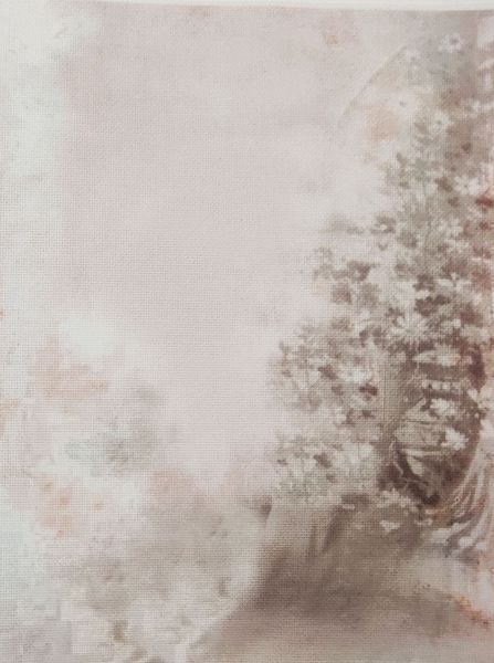 Silent Winter Designer Printed AIDA Fabric. Canvas for embroidery with an applied background  KF-1241A