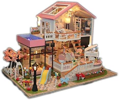Miniature Wizardi Roombox Kit - Pink Villa Dollhouse Kit