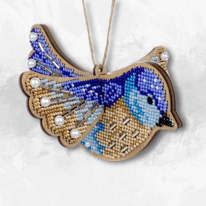 Wooden Bead Embroidery Kit – “Blue Bird” FLK-587