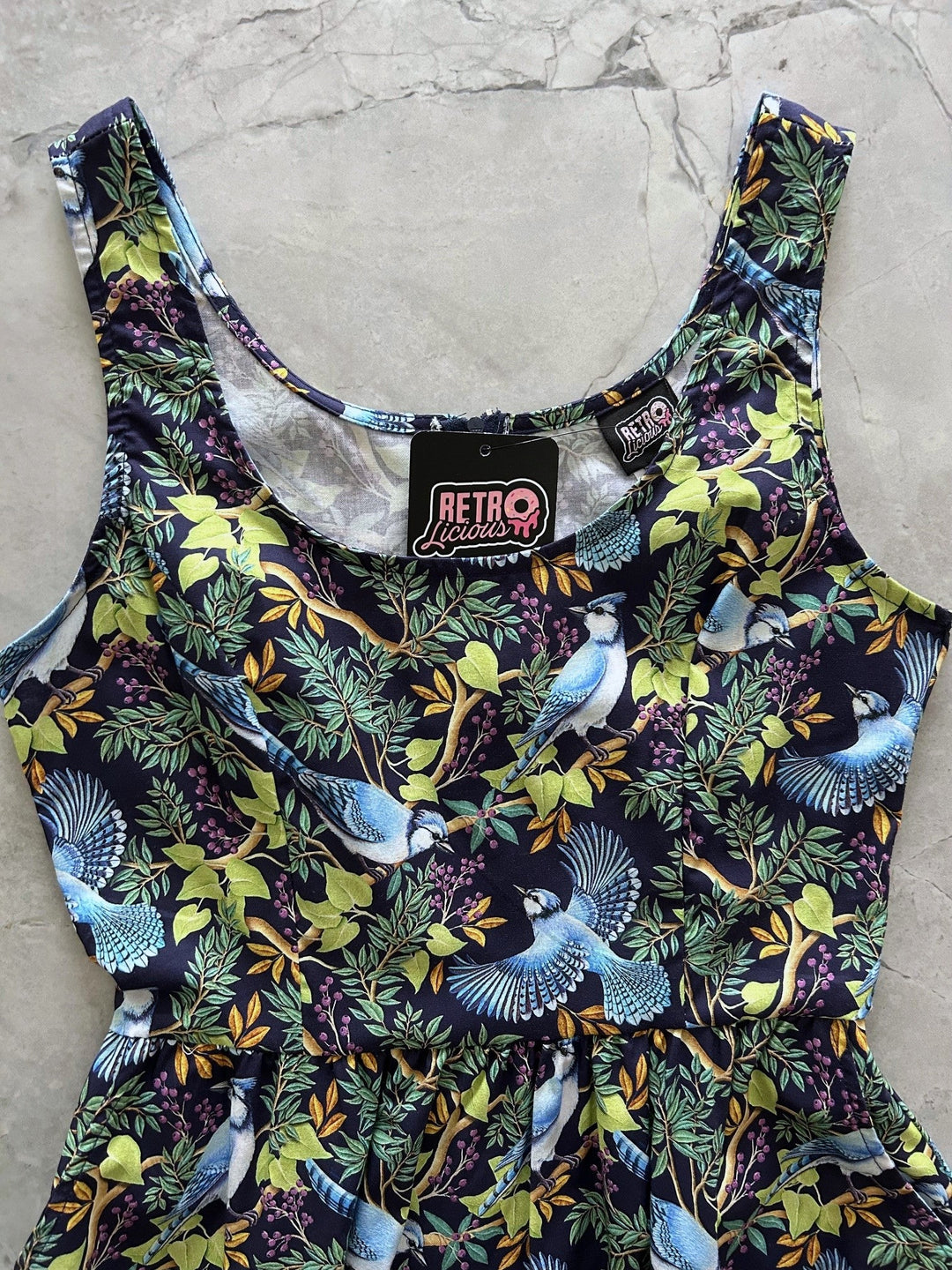 Birds Fit & Flare Dress