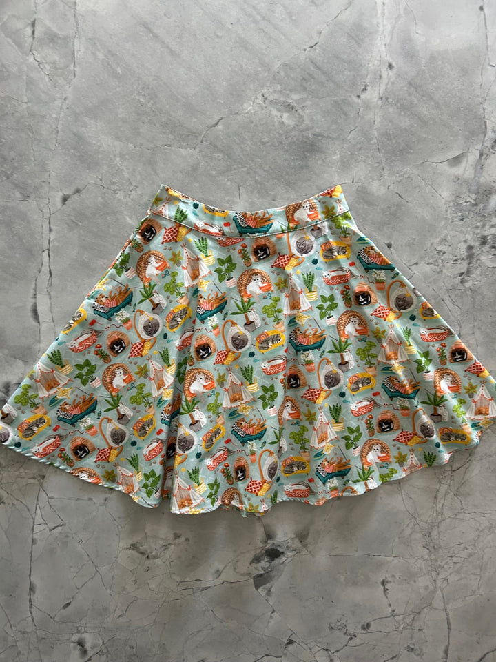 Cats & Plants Skater Skirt