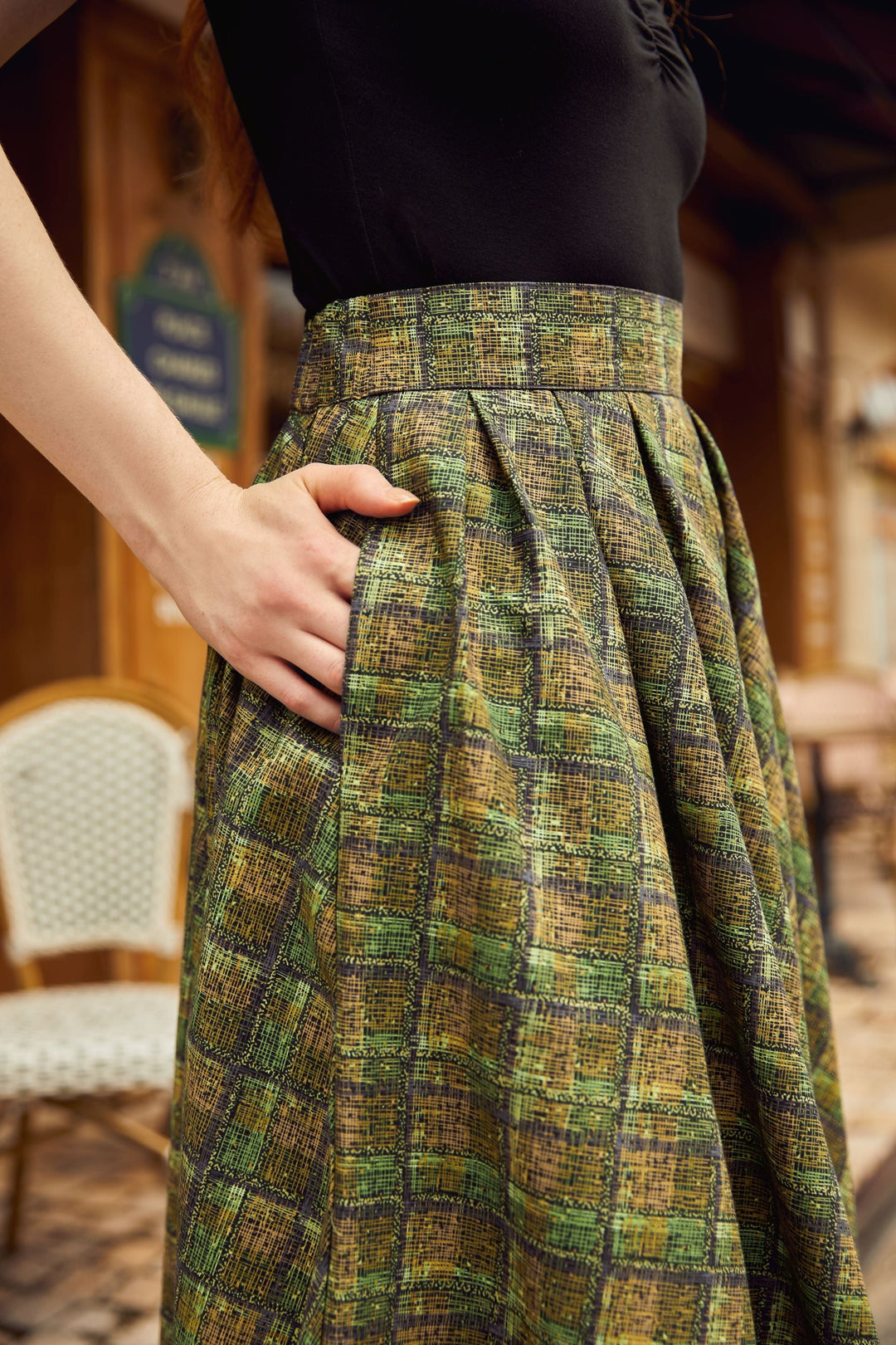 Green Plaid Doris Skirt