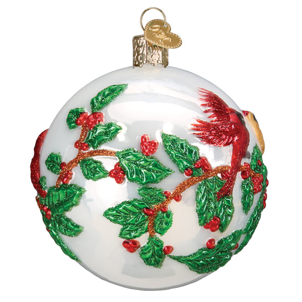 Hollyberry Birds Round Ornament