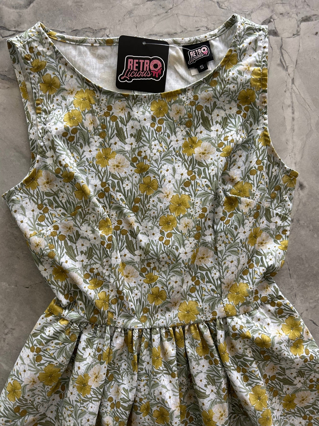 Mustard Floral Midi Dress
