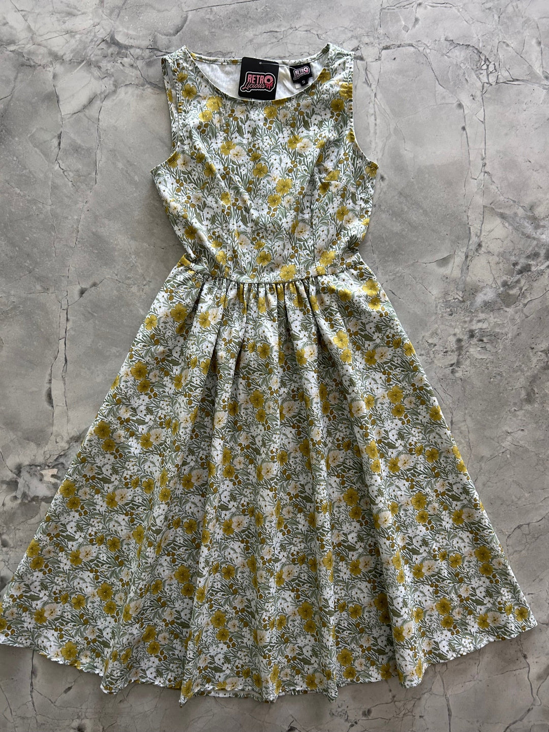 Mustard Floral Midi Dress