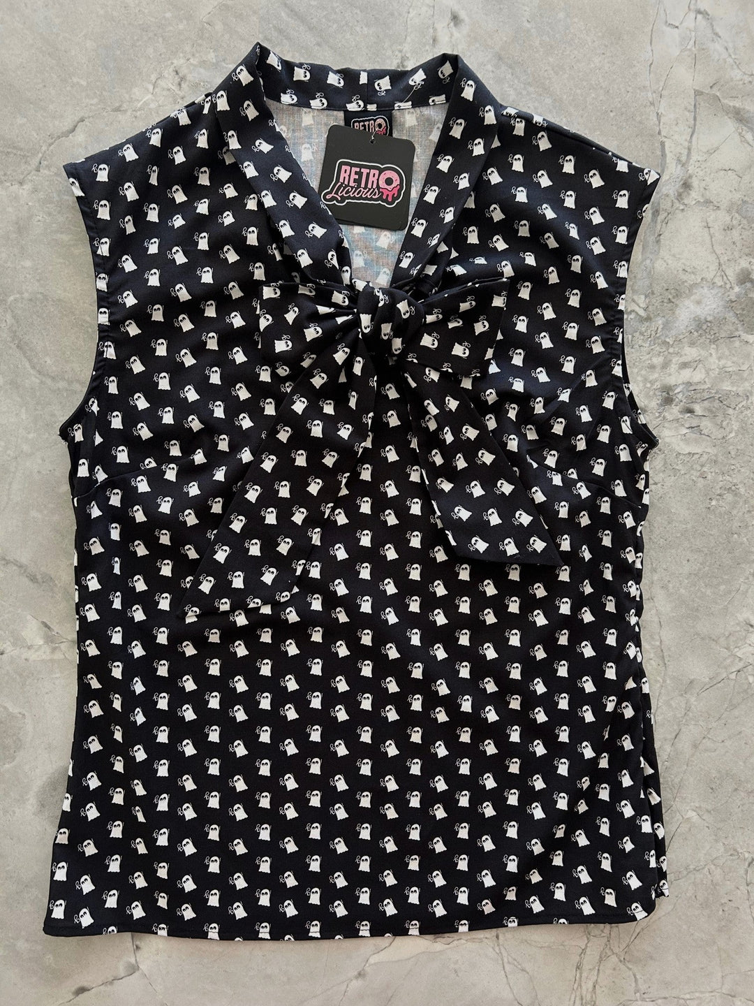 Mini Ghosts Bow Top - XL only