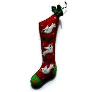 5.5" Red Stocking w/3 White Pigeons – view 2