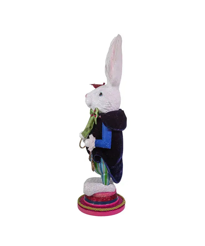 18"HOLLYWOOD WHITE RABBIT NUTCRACKER
