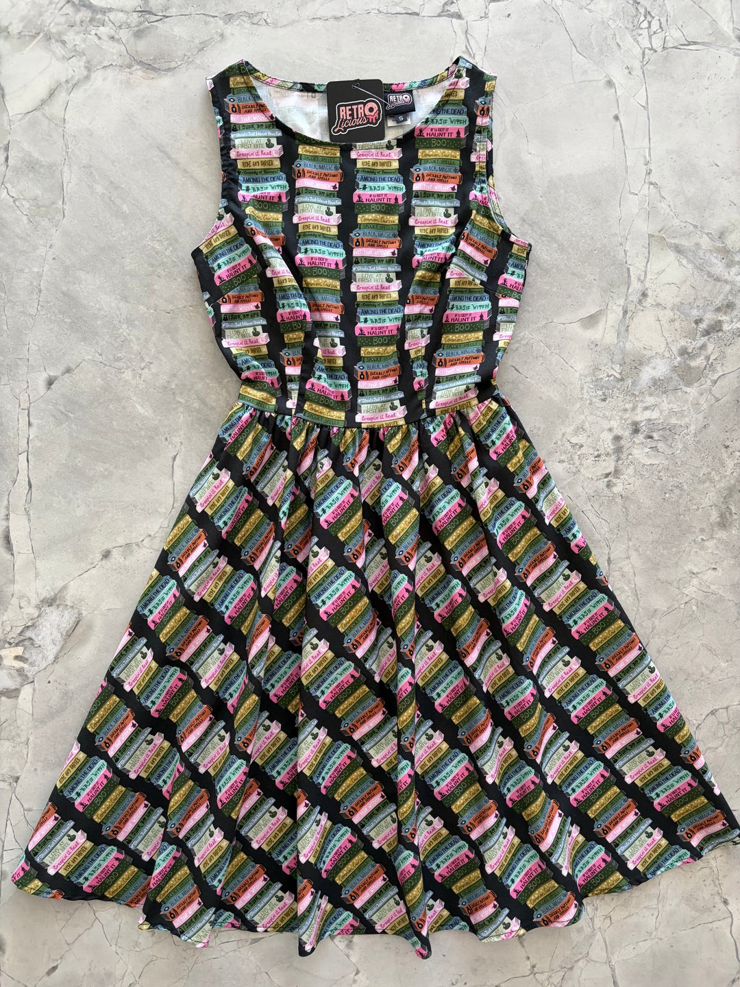 Haunted Book Stacks Vintage Dress