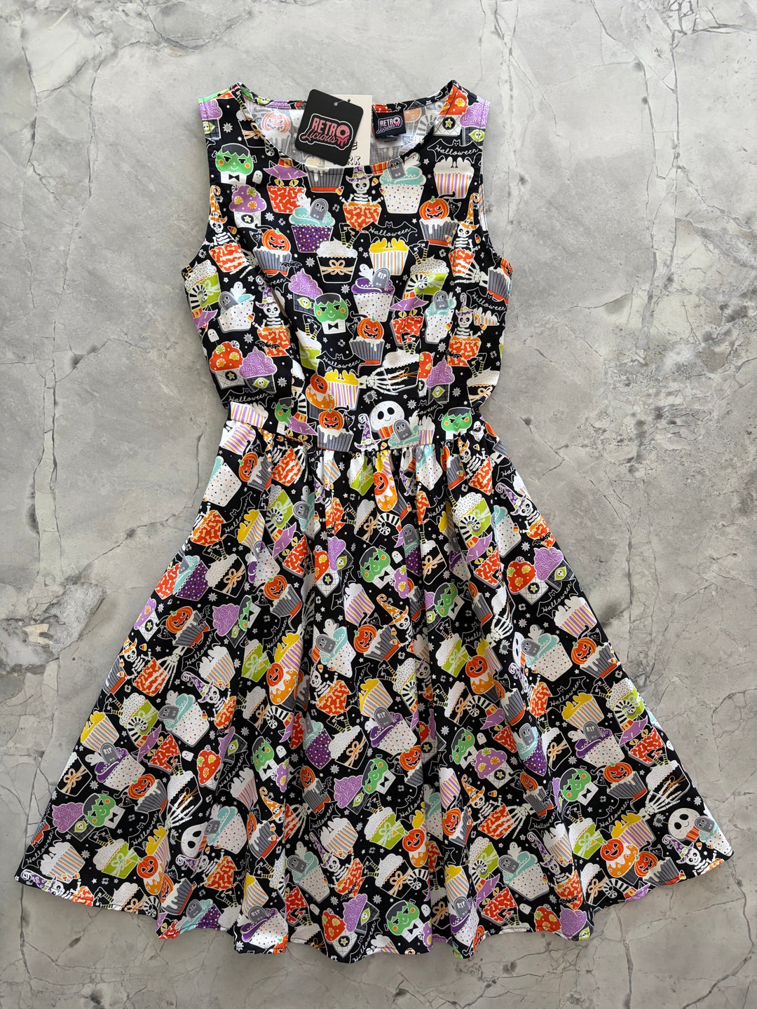 Glow in the Dark Halloween Cupcake Vintage Dress